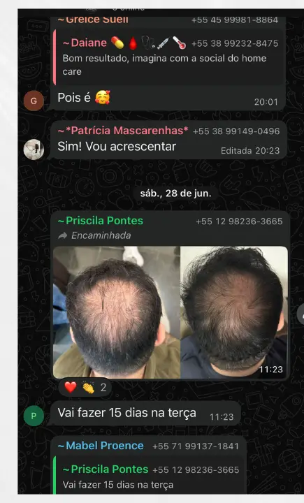 Print real do Grupo CabelON — Priscila Pontes