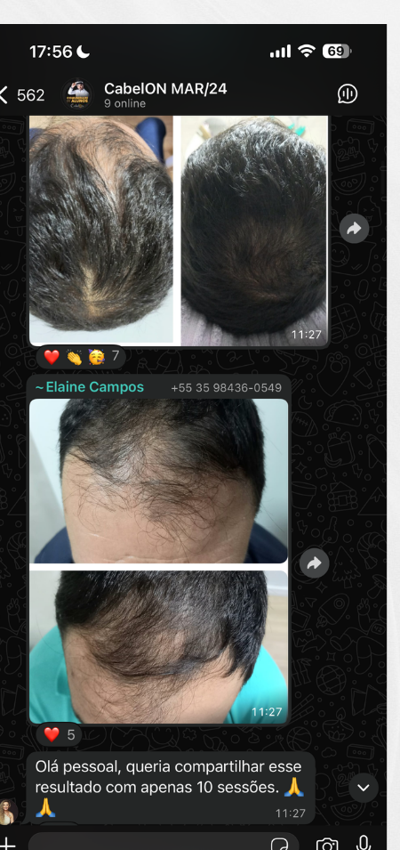 Print real do Grupo CabelON — Elaine Campos