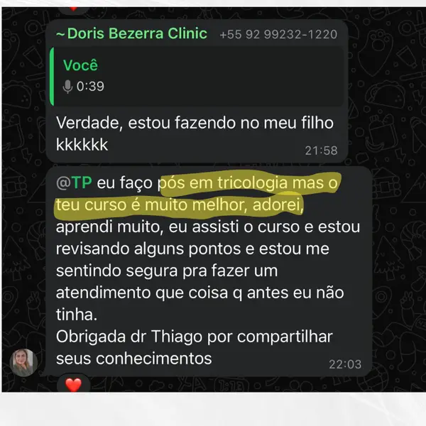 Print real do Grupo CabelON — Doris Bezerra