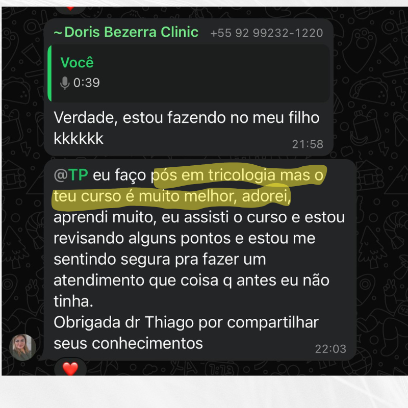 Print real do Grupo CabelON — Doris Bezerra